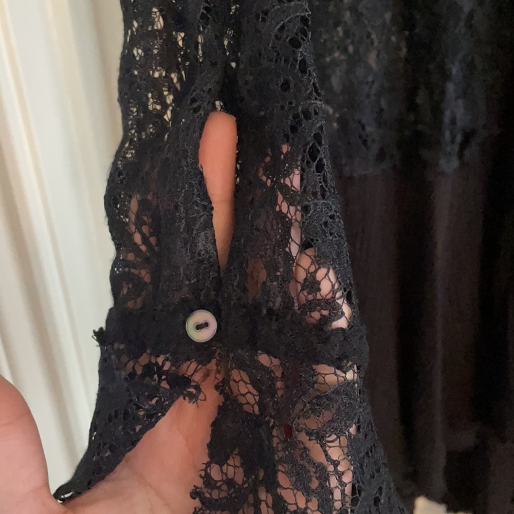 (HALLOWEEN!) Free People Black Lace Tunic - Picture 2 of 12
